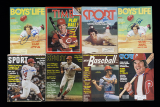 PETE ROSE SIGNED MAGAZINES GROUP OF EIGHT