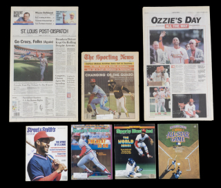 OZZIE SMITH SIGNED PUBLICATIONS GROUP OF SEVEN