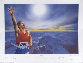 1994 "VICTORY" PRINT SIGNED BY SEVEN WITH NEIL ARMSTRONG AND MUHAMMAD ALI