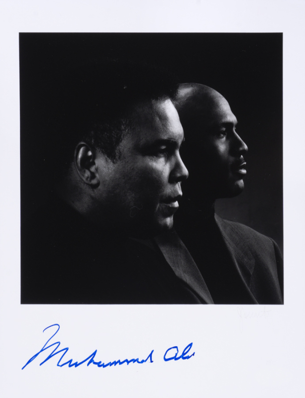 MUHAMMAD ALI SIGNED J. SECUTO IMAGE WITH MICHAEL JORDAN