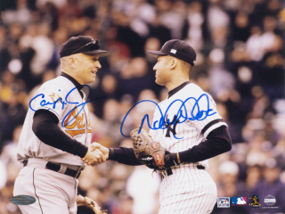 DEREK JETER AND CAL RIPKEN JR. SIGNED RIPKEN LAST YANKEE STADIUM GAME PHOTOGRAPH