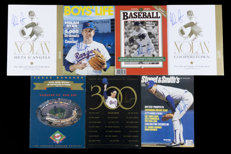 NOLAN RYAN SIGNED PROGRAMS AND PUBLICATIONS GROUP OF SEVEN