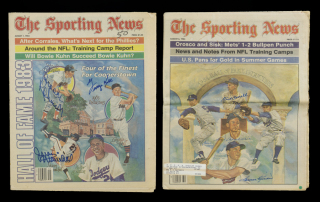 1980s BASEBALL HALL OF FAME INDUCTEES SIGNED THE SPORTING NEWS PAIR