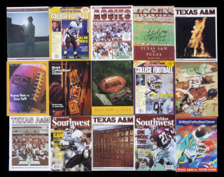 TEXAS A&M SIGNED COLLEGE FOOTBALL PROGRAMS GROUP OF 15