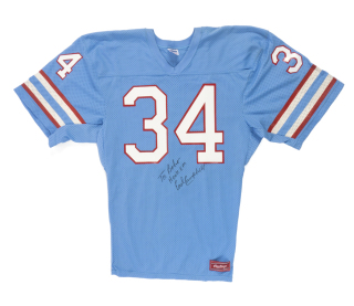 EARL CAMPBELL SIGNED HOUSTON OILERS FOOTBALL JERSEY