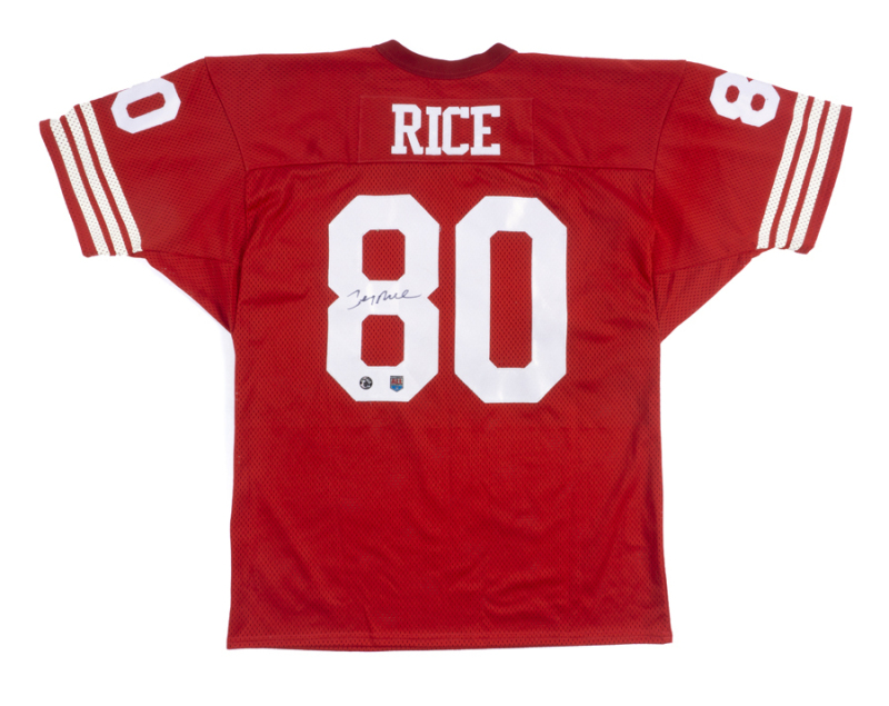 JERRY RICE SIGNED FOOTBALL JERSEY